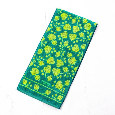 タオル 横浜ナナ 湘南ナナ NANA フェイスタオル ハーフ ローズ2柄 グリーンライトグリーン nn-fth11-AB