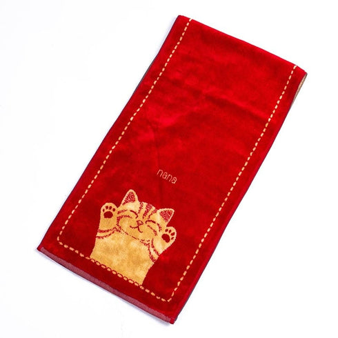 タオル 横浜ナナ 湘南ナナ NANA スポーツタオル バンザイネコ アカベージュ nn-spt134