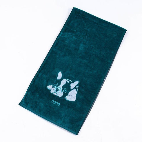 タオル 横浜ナナ 湘南ナナ NANA スポーツタオル フレンチブルドッグ グリーンシロ nn-spt203