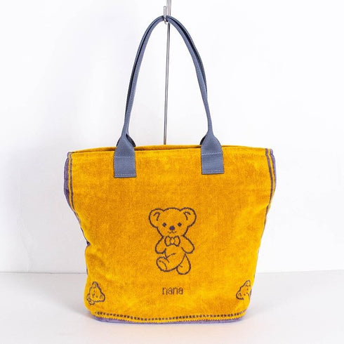 バッグ 横浜ナナ NANA ショルダーバッグ ベア柄 イエローグレーライン nn-sb27-A